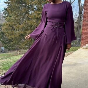 Purple Faux-corset Maxi Dress